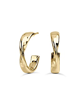 Radley Gold Plated Hammer Hoop Earrings