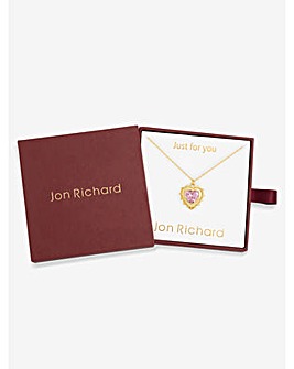 Jon Richard 14Ct Gold Plated Heart Birthstone Pendant - October