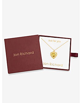 Jon Richard 14Ct Real Gold Plated Heart Birthstone Pendant - November