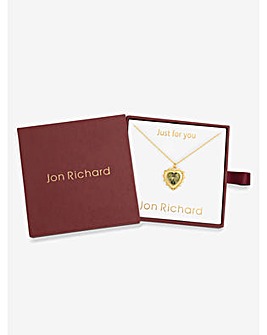 Jon Richard 14Ct Real Gold Plated Heart Birthstone Pendant - August