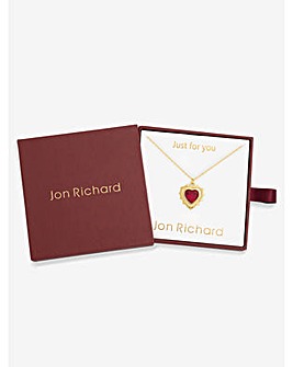 Jon Richard 14Ct Real Gold Plated Heart Birthstone Pendant - January
