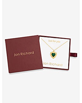 Jon Richard 14Ct Real Gold Plated Heart Birthstone Pendant - May