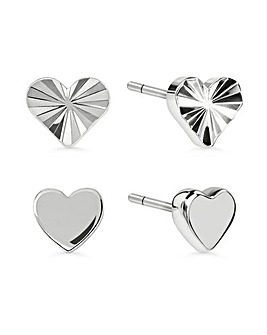 Radley Silver Textured Heart Earrings