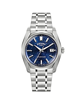 Rotary Men Blue Dial Bracelet Watch