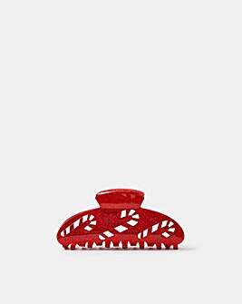 Accessorize Candy Cane Glitter Claw Clip