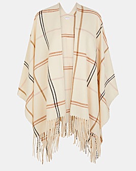Accessorize Check Print Poncho