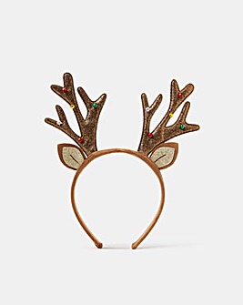 Accessorize Glitter Reindeer Antlers Headband