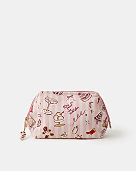 Accessorize Christmas Stripe Make Up Bag