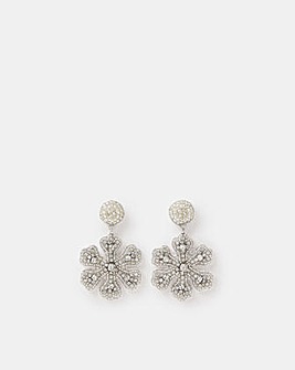 Accessorize Beaded Snowflake Drop Earrings