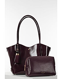 Luella Grey Floella Black Patent Tote