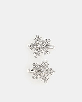 Accessorize 2-Pack Diamante Snowflake Clips