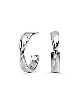 Radley Silver Plated Hammer Hoop Earring