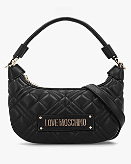 Love Moschino Mini Diamond Quilt Black Hobo Bag