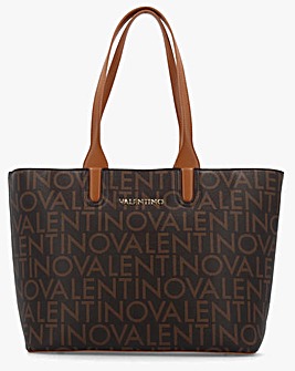 Valentino Bags Regina Brown Monogram Tote Bag