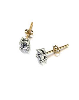 Moissanite 1ct Total 9ct yellow gold Stud Earrings