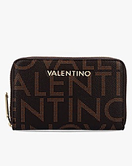 Valentino Bags Regina Brown Monogram Zip Around Purse