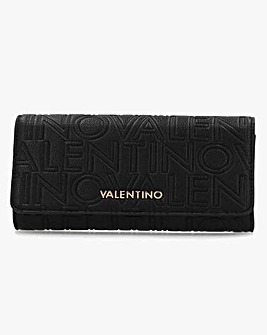 Valentino Bags Pansy Debossed Logo Black Wallet