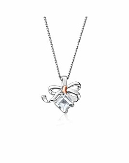 Clogau Christmas Bow Silver Pendant