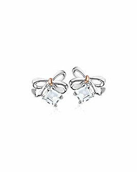 Clogau Christmas Bow Silver Stud Earrings