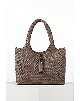 Luella Grey Saskia Peat Large Woven Tote