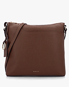Radley Pockets Large Top Zip North-South Chocolate Leather Cross-Body