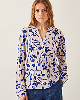 Monsoon Ulla Floral Linen-Blend Top