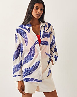 Monsoon Dinah Palm Print Cotton Shirt