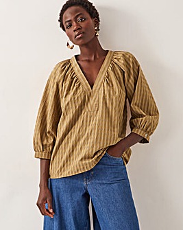 Monsoon Suzi 3/4 Sleeve Check Top