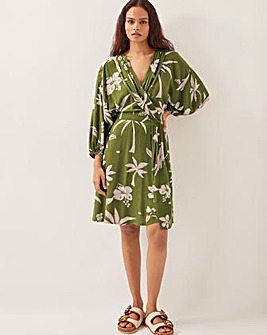 Monsoon Mariam Leaf Print Mini Dress