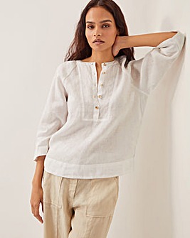 Monsoon Rosa Bib Linen Blouse