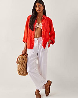 Monsoon Jolie Linen Wide Leg Trousers