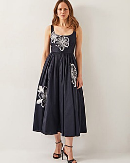 Monsoon Sophie Embroidered Midi Dress