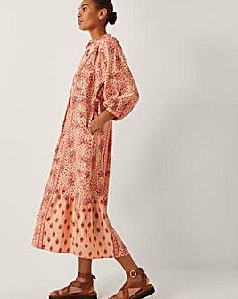 Monsoon Sibyl Contrast Print Midi Dress