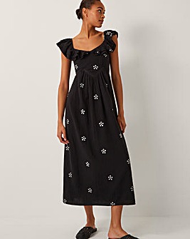 Monsoon Daisy Embroidered Midi Dress