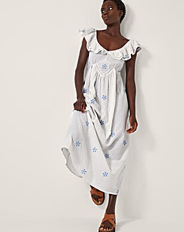 Monsoon Daisy Embroidered Midi Dress