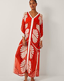 Monsoon Nara Leaf Print Kaftan