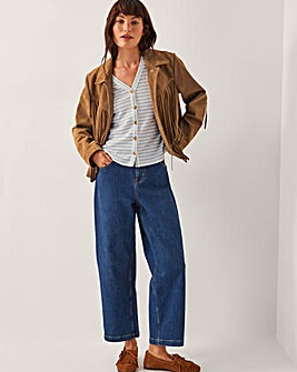 Monsoon Sasha Button Stripe T-Shirt
