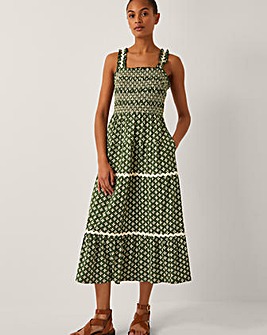 Monsoon Daisy Geometric Midi Dress