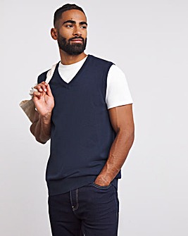 Navy Cotton Sweater Vest