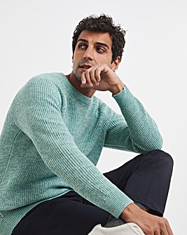 Cotton Twist Crew Neck Knitted Jumper