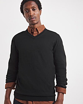 V Neck Acrylic Knitted Jumper