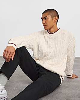 Tipped Cable Knitted Jumper