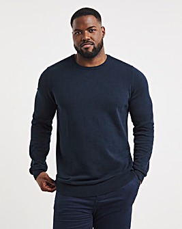 Dark Navy Cotton Crew Neck Jumper