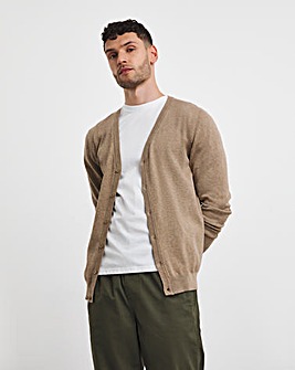 Neutral Marl Knitted Cotton Cardigan