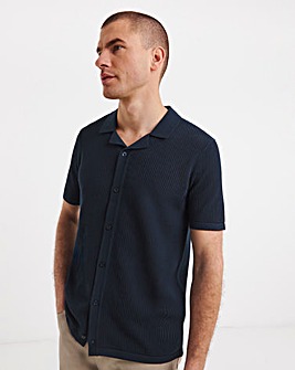Knitted Revere Collar Shirt