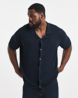 Knitted Revere Collar Shirt