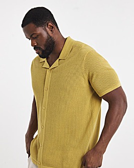 Knitted Revere Collar Shirt