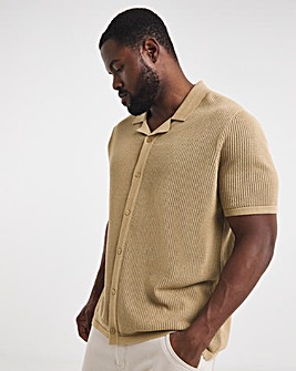 Knitted Revere Collar Shirt