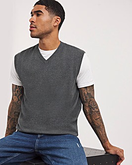 Dark Grey Marl Knitted Sweater Vest