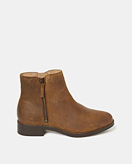 FatFace Leather Aria Zip Ankle Boot